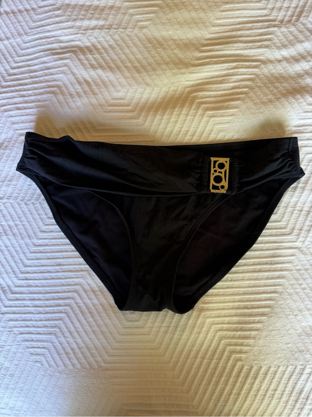 Panache Black Bikini Bottom with Gold Accent